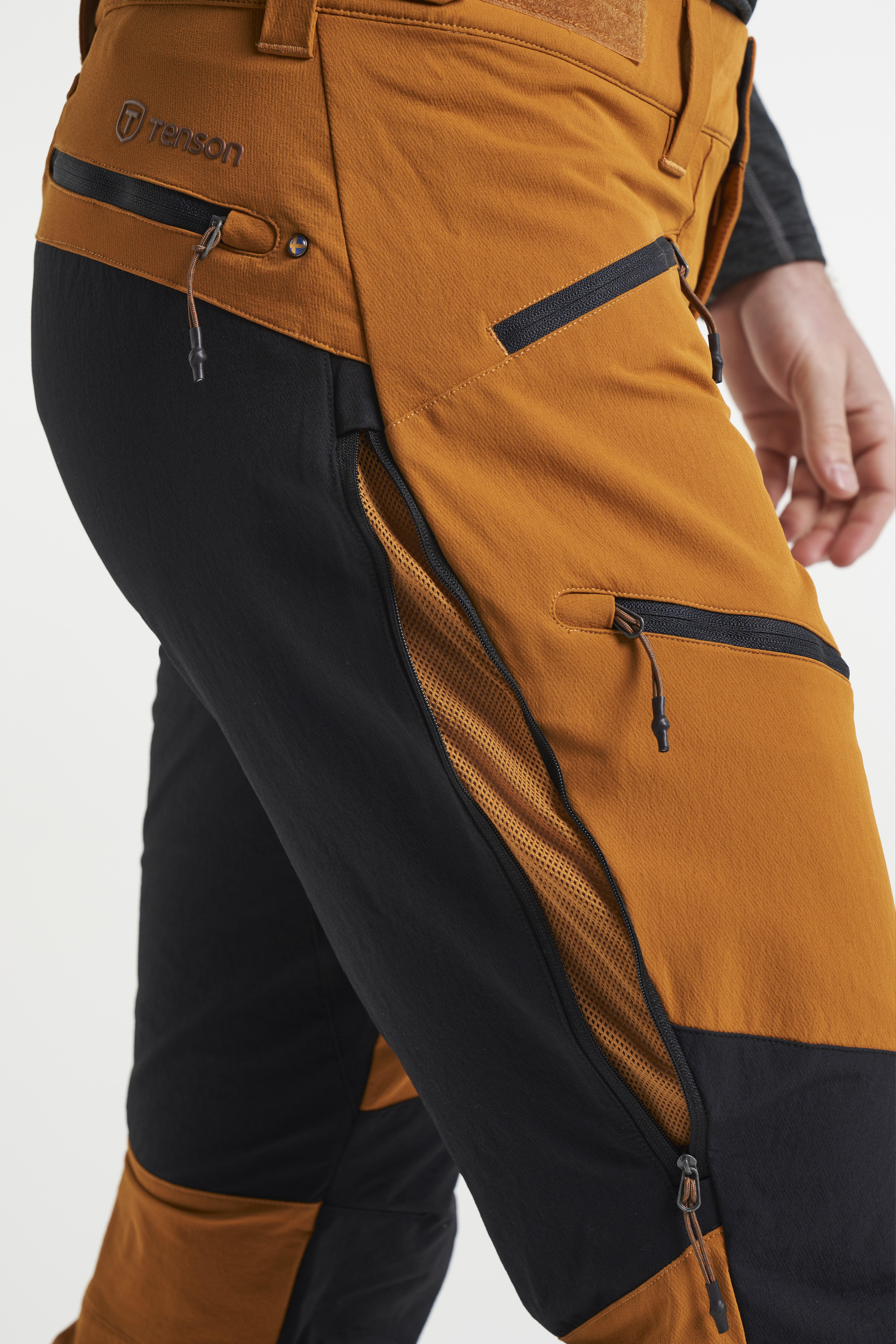 Breakbounce Dark Orange Skinny Fit Flat Front Trousers