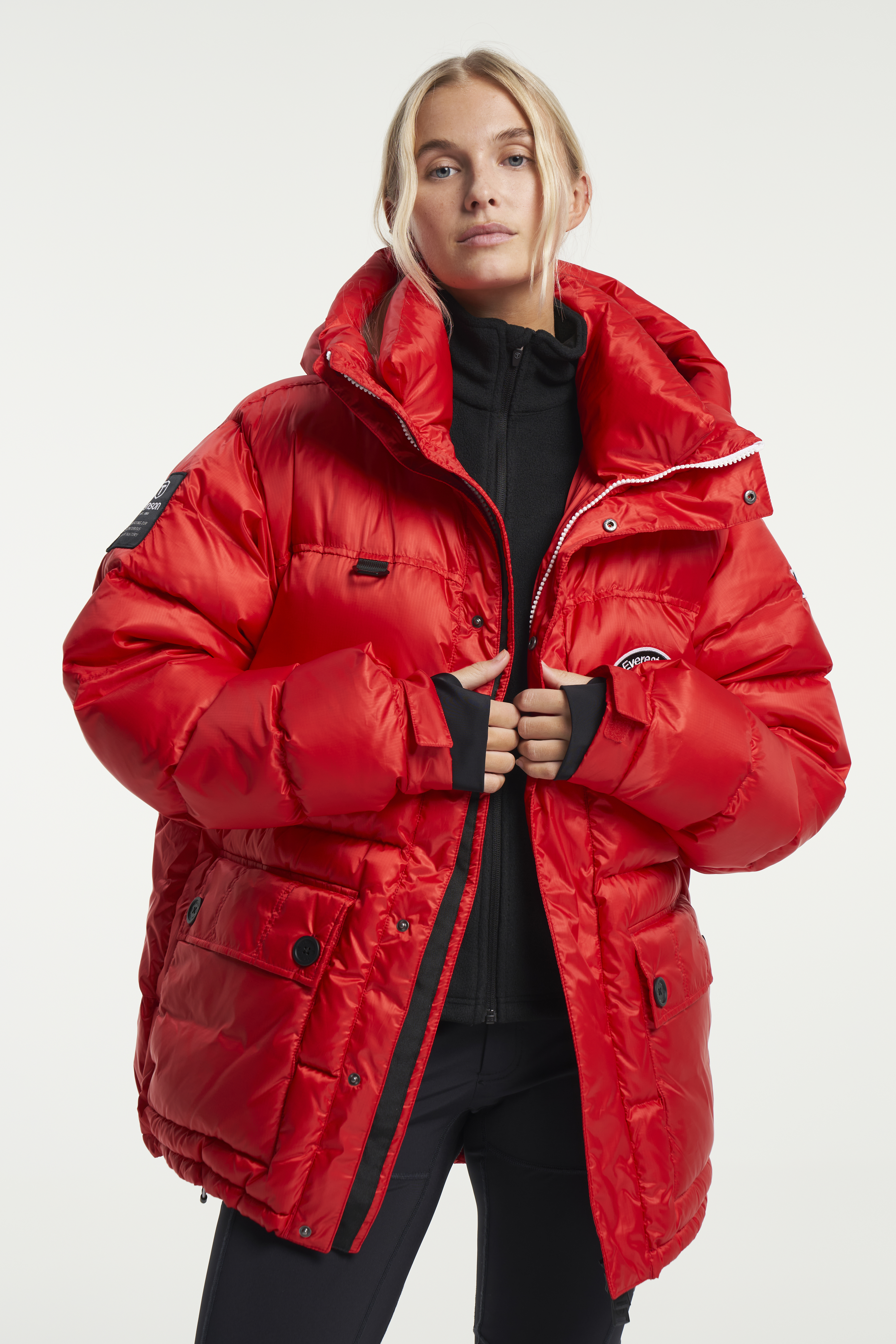 DKNY Donna Karan Black Winter Jacket hood with Down Filler & fur wool waist  US S | eBay