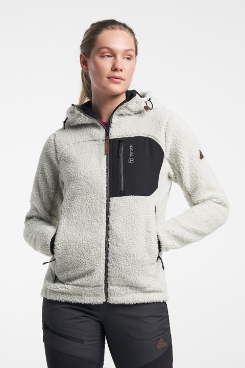 Himalaya Teddy Zip - Women’s Teddy Jacket with Hood - Light Grey