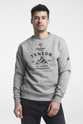 Himalaya Crew - Men’s Sweatshirt with Elbow Patches - Grey