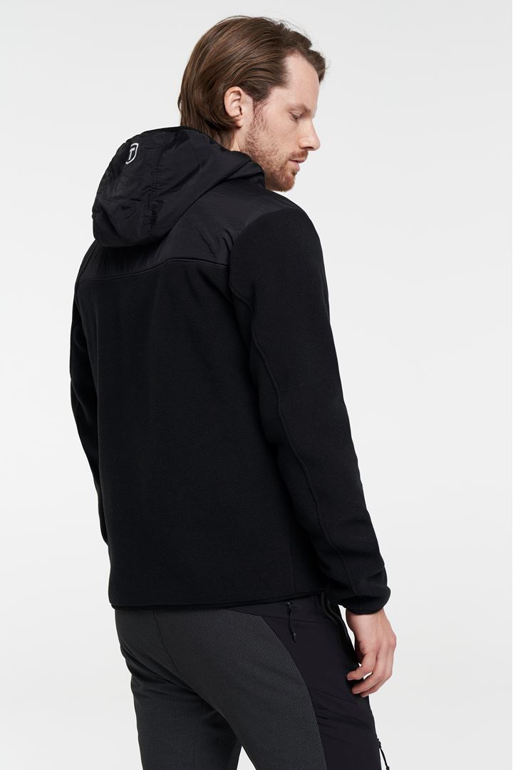 Block Zip Hoodie - Smart Fleece Shirt - Black