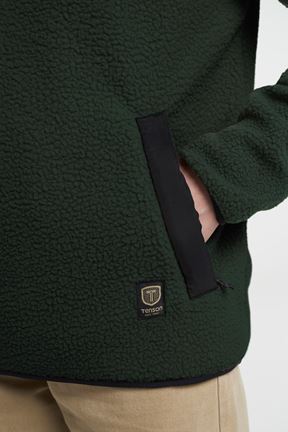 Yoke Button Pile W - Teddy pullover fleecetröja - Khaki