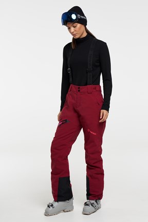 Core Ski Pants - Dames skibroek met afneembare bretels - Deep Red