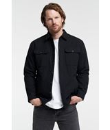 Cargo Shirt Jacket - Lined Overshirt - Black
