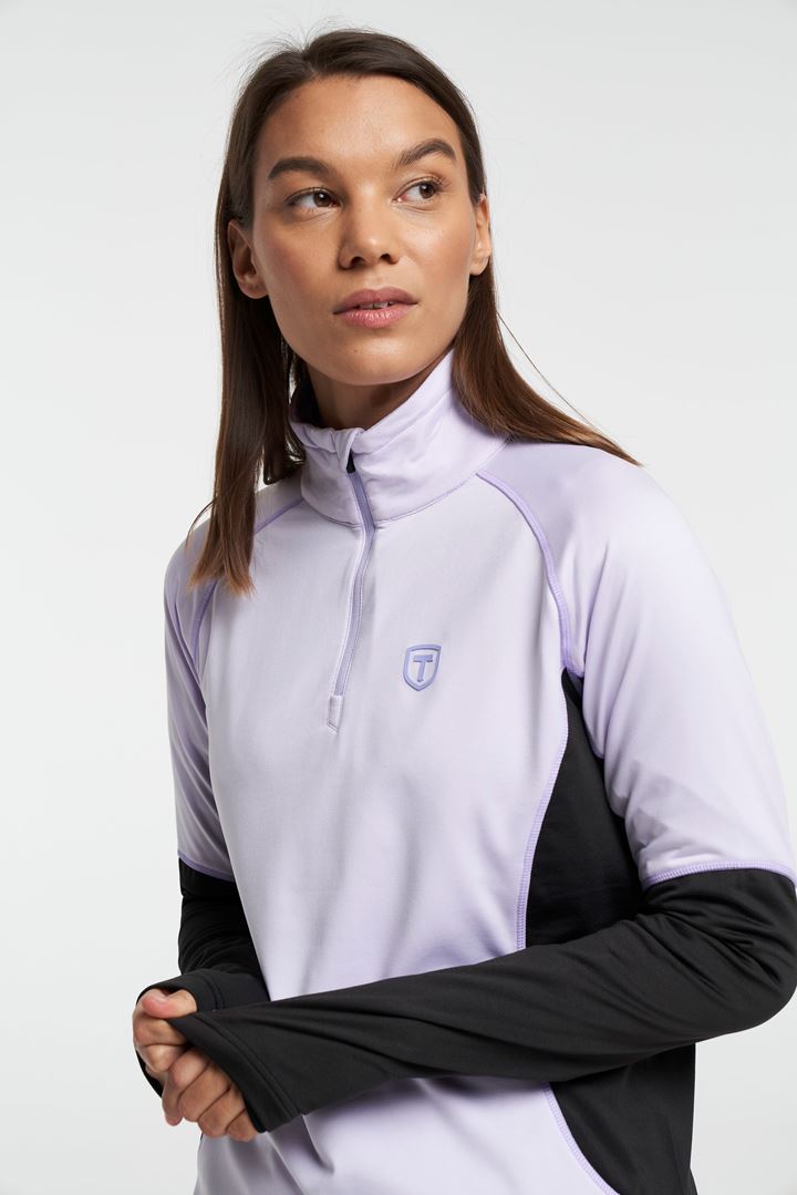 Baselayer Half Zip - Women's Thermal Shirt with Zip - Light Purple