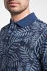 Leigh Leaf Polo - Men's patterned polo shirt - Dark Blue