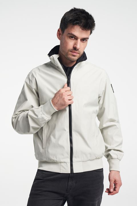 Nyle Jacket - Bomber jacket with collar - Light Grey