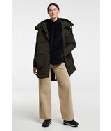 Sparrow Jacket - Lange legerjas voor vrouwen - Dark Olive