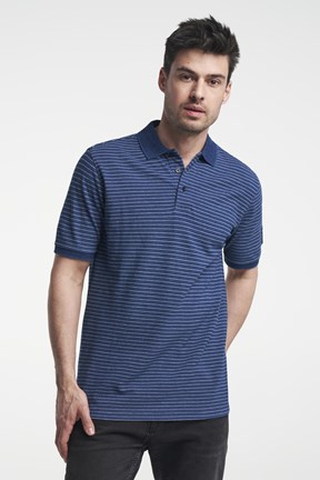 Dean Polo - Men's striped polo shirt - Dark Blue