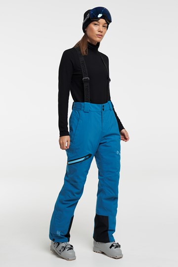 Core Ski Pants - Skidbyxor med avtagbara hängslen för dam - Turquoise
