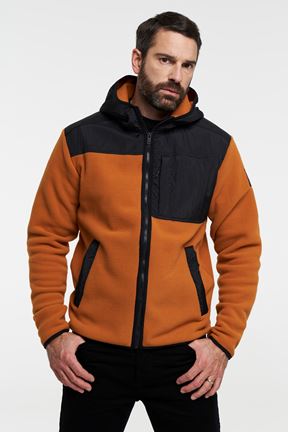 Block Zip Hoodie M - Smart Fleece Shirt - Dark Orange