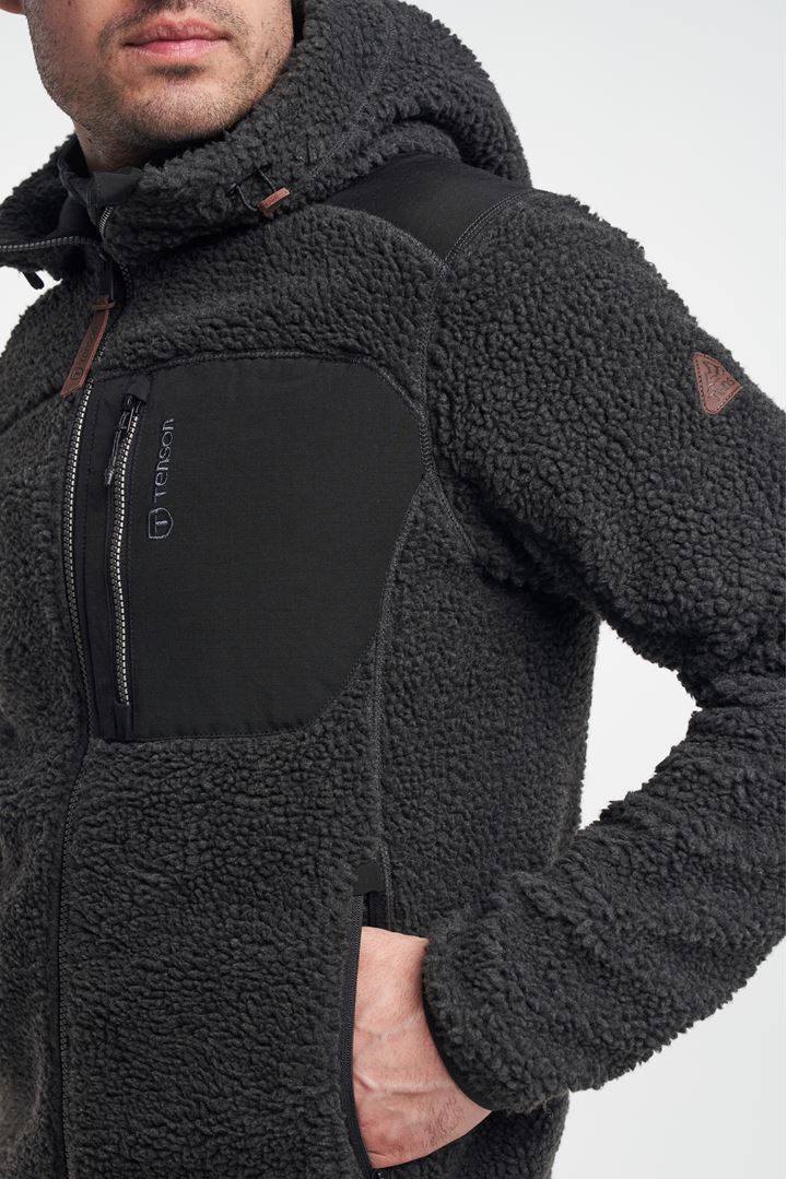Himalaya Teddy Zip - Teddy jacket with hood - Black