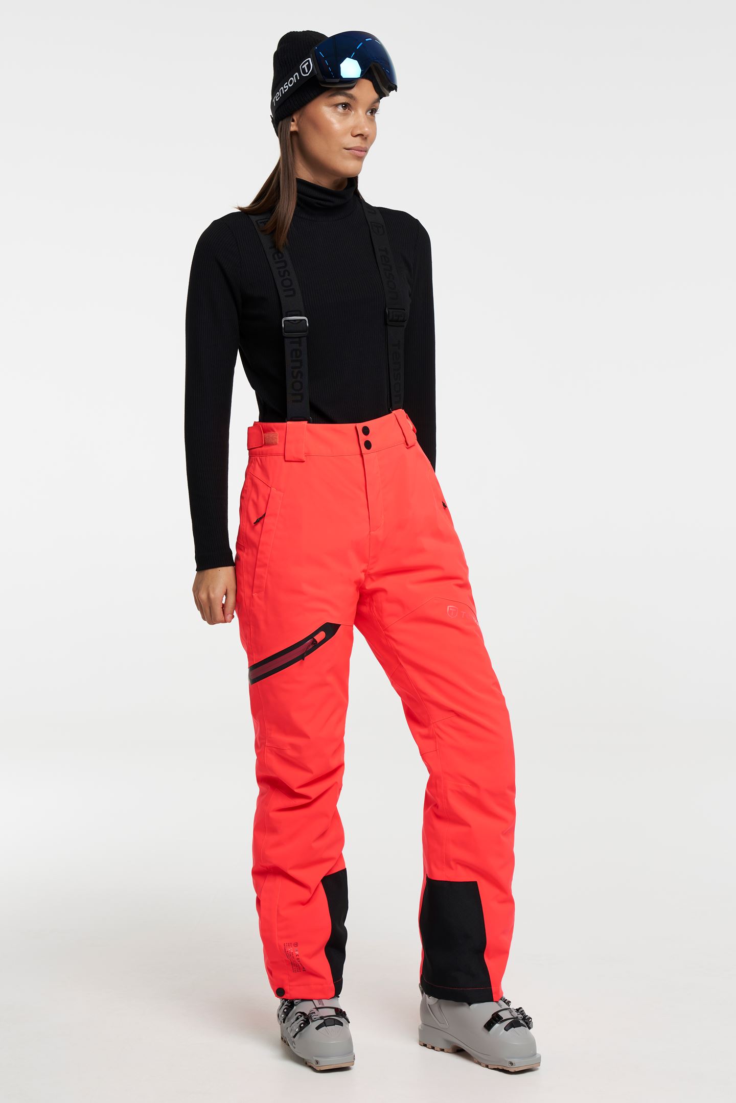 Core Ski - für Damen abnehmbaren mit Skihose Pants Trägern - Coral