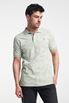 Leigh Leaf Polo - Men's patterned polo shirt - Grey Green