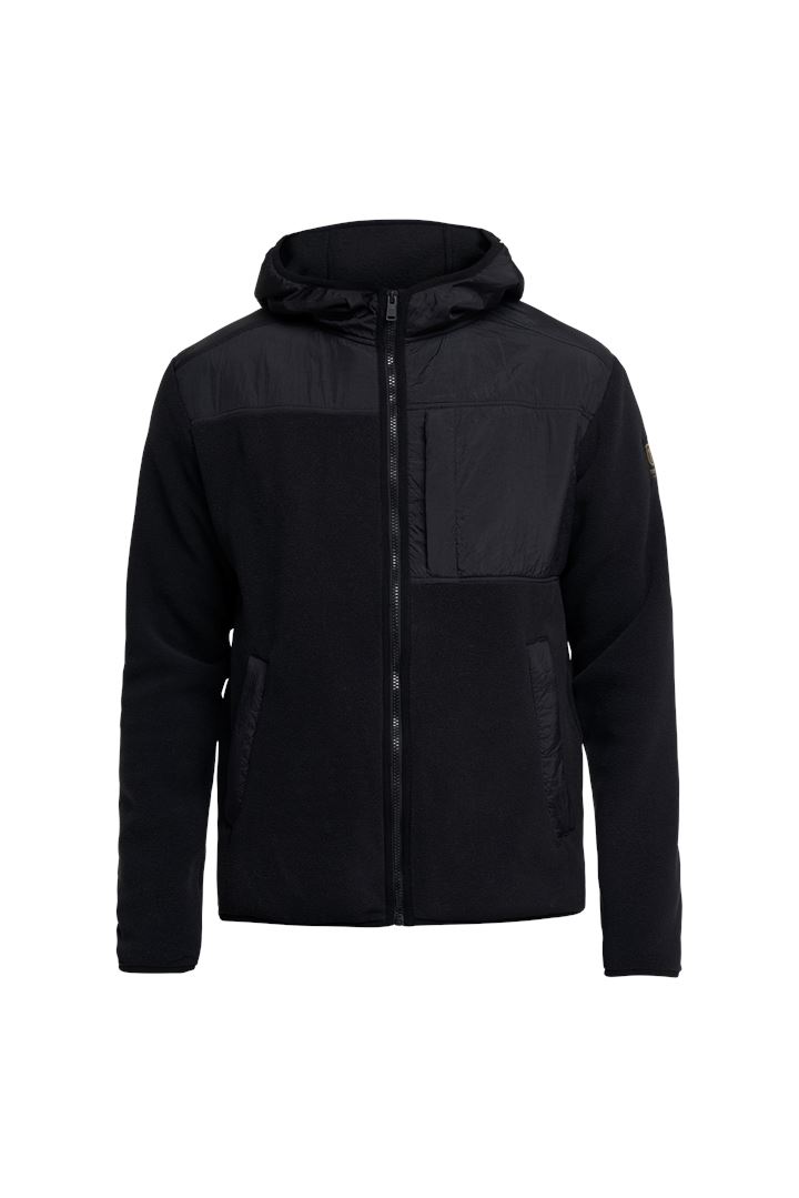 Block Zip Hoodie - Smart Fleece Shirt - Black