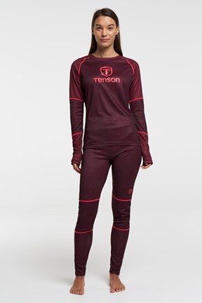 CORE Baselayer set - Women's Polyester Thermal Outfit - Leo Bordeaux