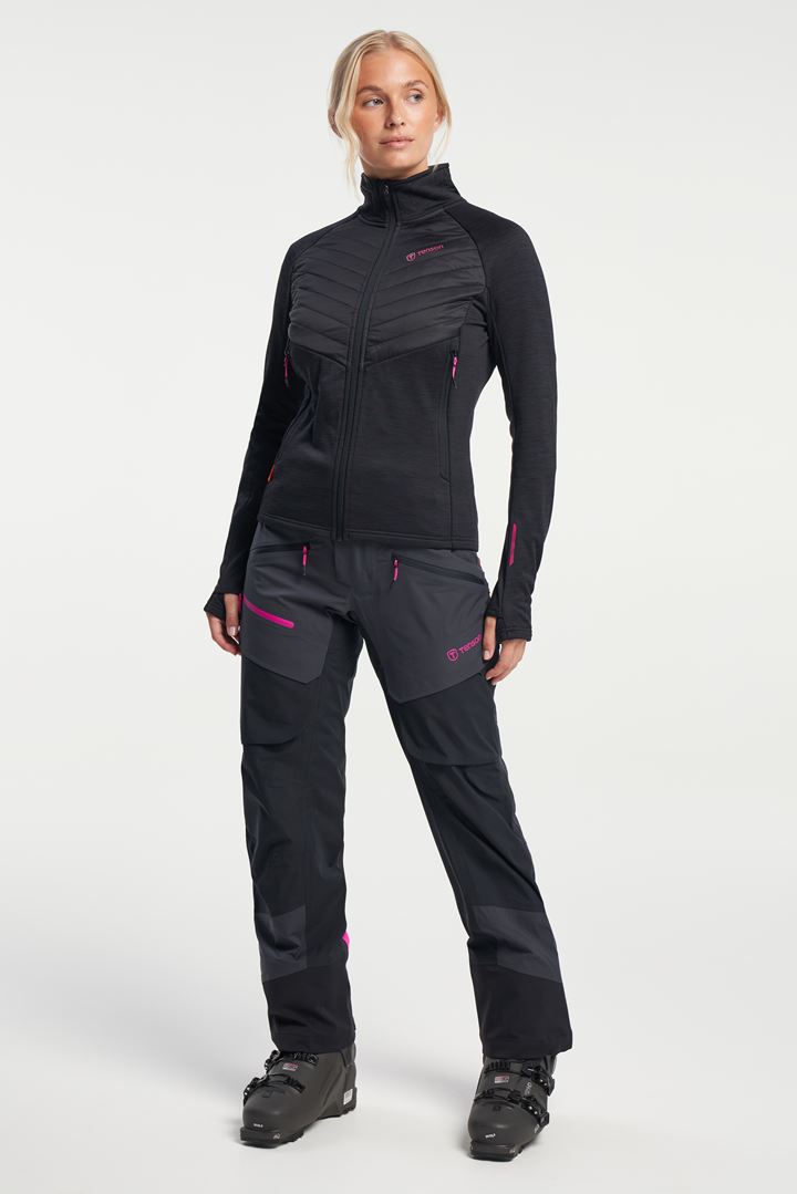 Ski Touring Midlayer Zip - Midlayer für Skifahrer Damenmodell - Blue Graphite