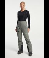 Core Ski Pants Women - Women's Ski Pants with Removable Braces - Grey Green