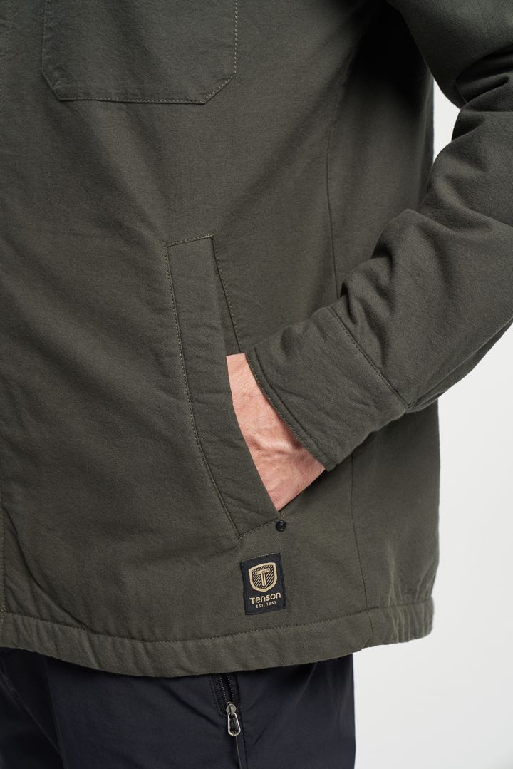 Cargo Shirt Jacket - Lined Overshirt - Dark Khaki