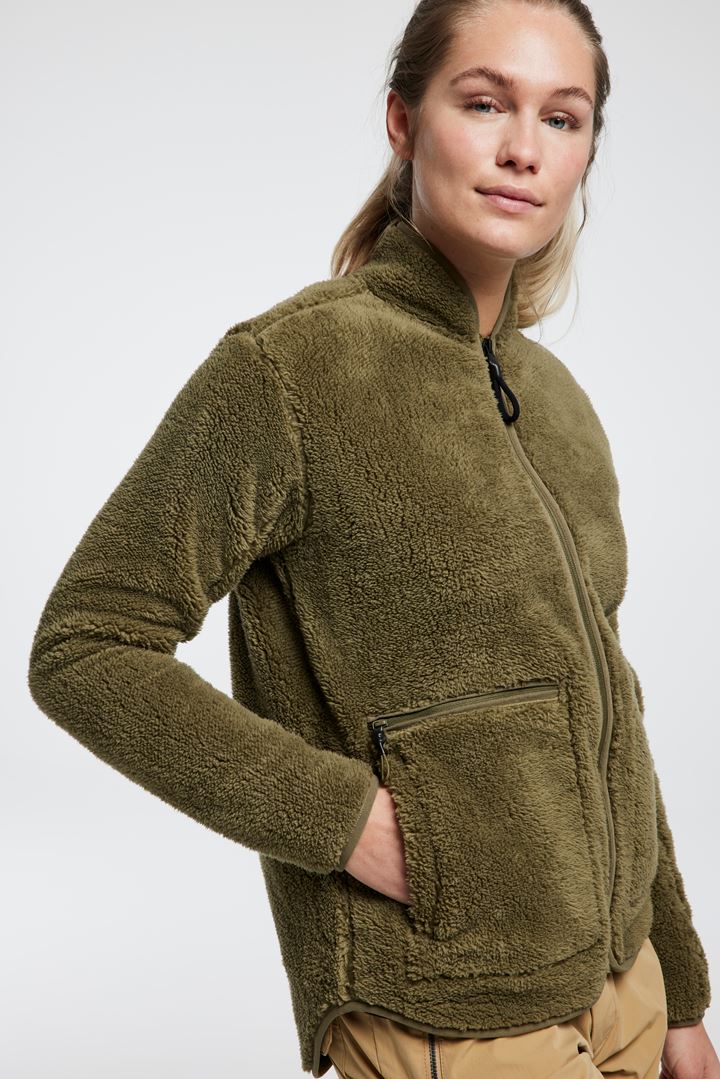 Nechako Pile Jacket - Fluffy Fleece Shirt for Women - Olive