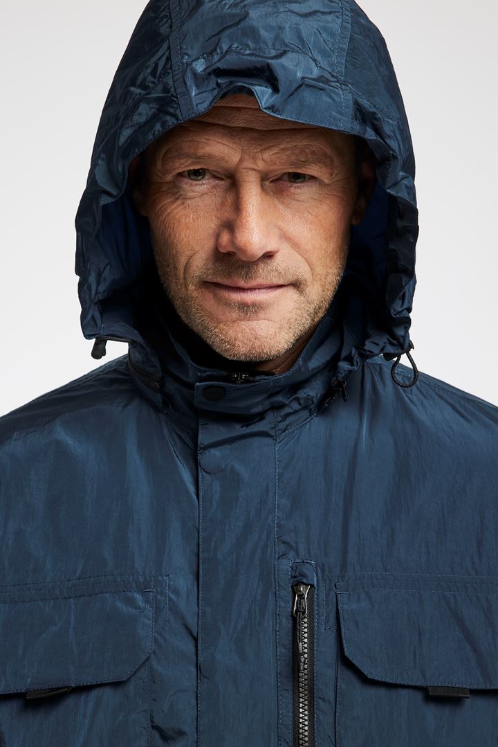 Jeffers Jacket - Windproof Jacket with Removable Hood - Dark Blue