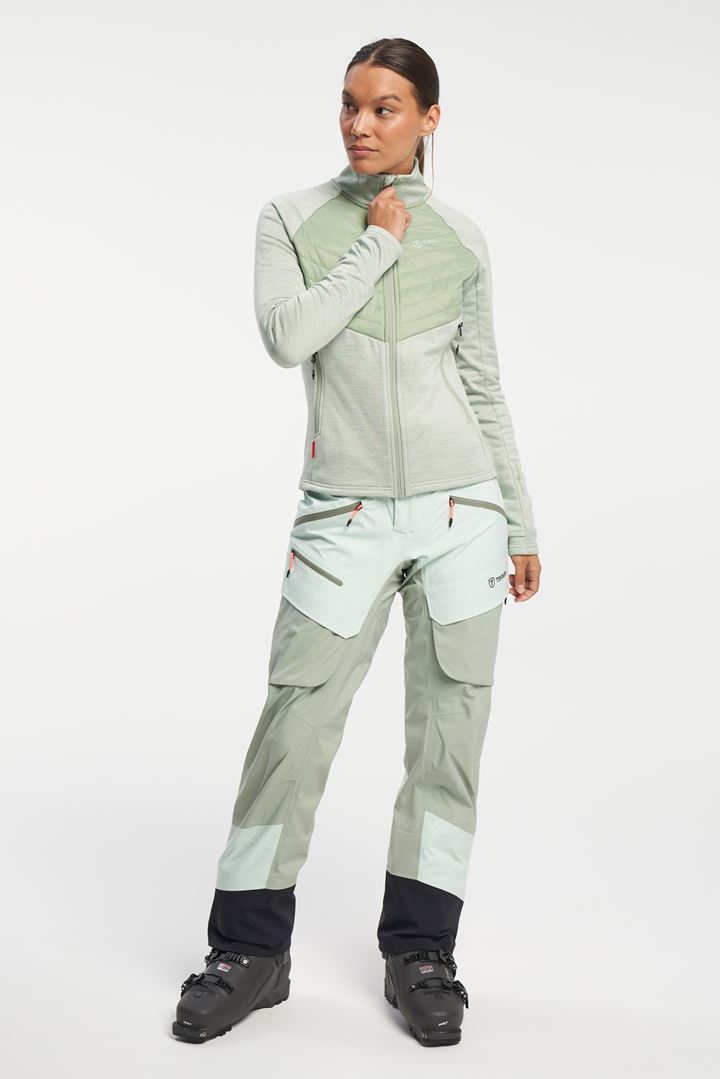 Ski Touring Midlayer Zip - Women's Midlayer Jacket - Dusty Aqua