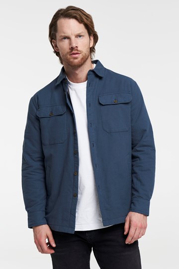 Cargo Shirt Jacket - Lined Overshirt - Dark Blue