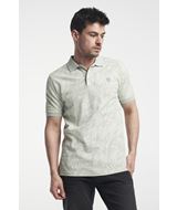 Leigh Leaf Polo M - Men's patterned polo shirt - Grey Green