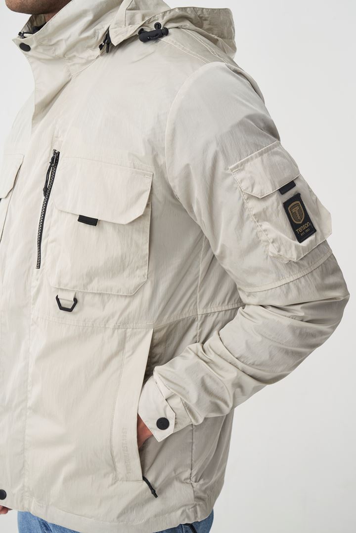 Jeffers Jacket - Vindtät jacka med avtagbar huva - Offwhite