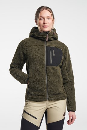 Himalaya Teddy Zip - Women’s Teddy Jacket with Hood - Olive
