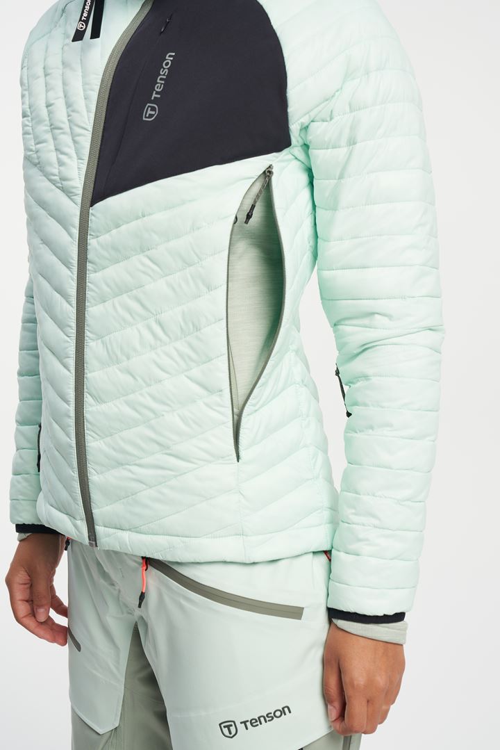 Ski Touring Puffer Jacket - Isoleringsjakke til damer - Dusty Aqua